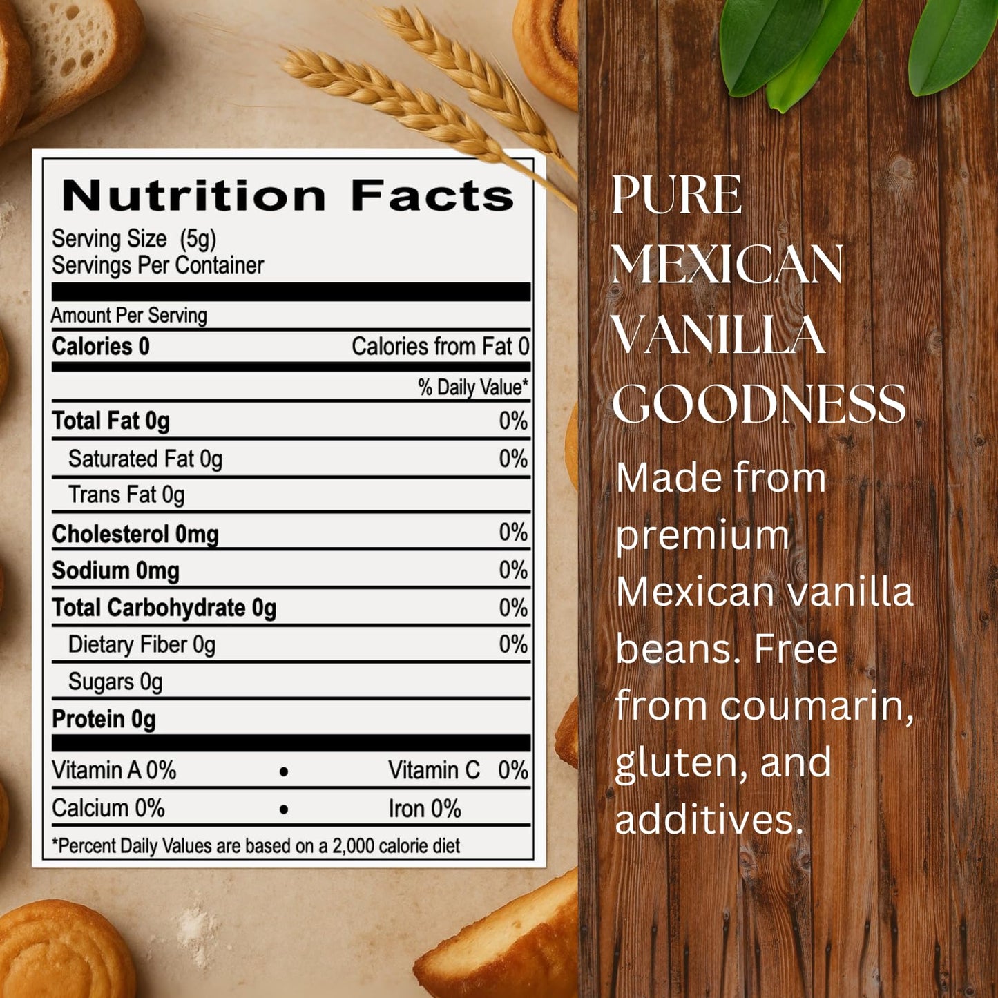 Pure Mexican Vanilla (Clear 1 liter  33.81 fl oz)