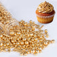 Sugarzy Edible Pearl Sprinkles, Gold Pearl Star Rods, 130g Baking Decorations for Cakes, Cupcakes, Cookies, and Ice Cream