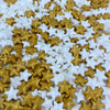 LittleStar Sprinkles - White and Gold Star Sprinkle for Cake Decorating 4 ounce - Sugar Mix Star Sprinkles for Cupcake Toppers, 