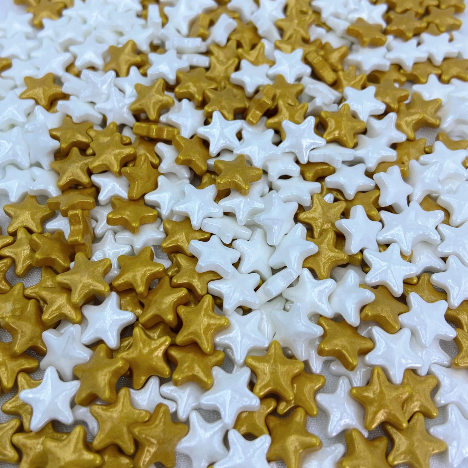 LittleStar Sprinkles - White and Gold Star Sprinkle for Cake Decorating 4 ounce - Sugar Mix Star Sprinkles for Cupcake Toppers, 