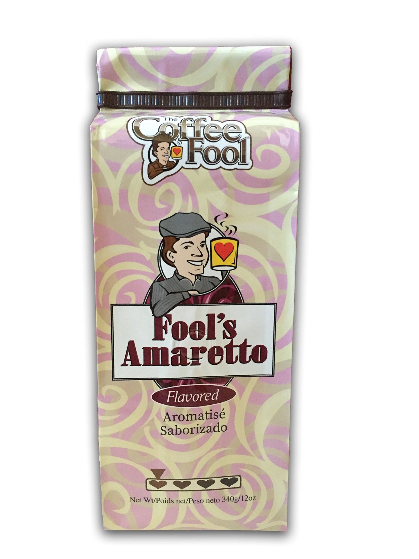 The Coffee Fool Decaf Amaretto Coffee, Drip Grind, 12 Ounce (Pack of 1), Model 848101012238
