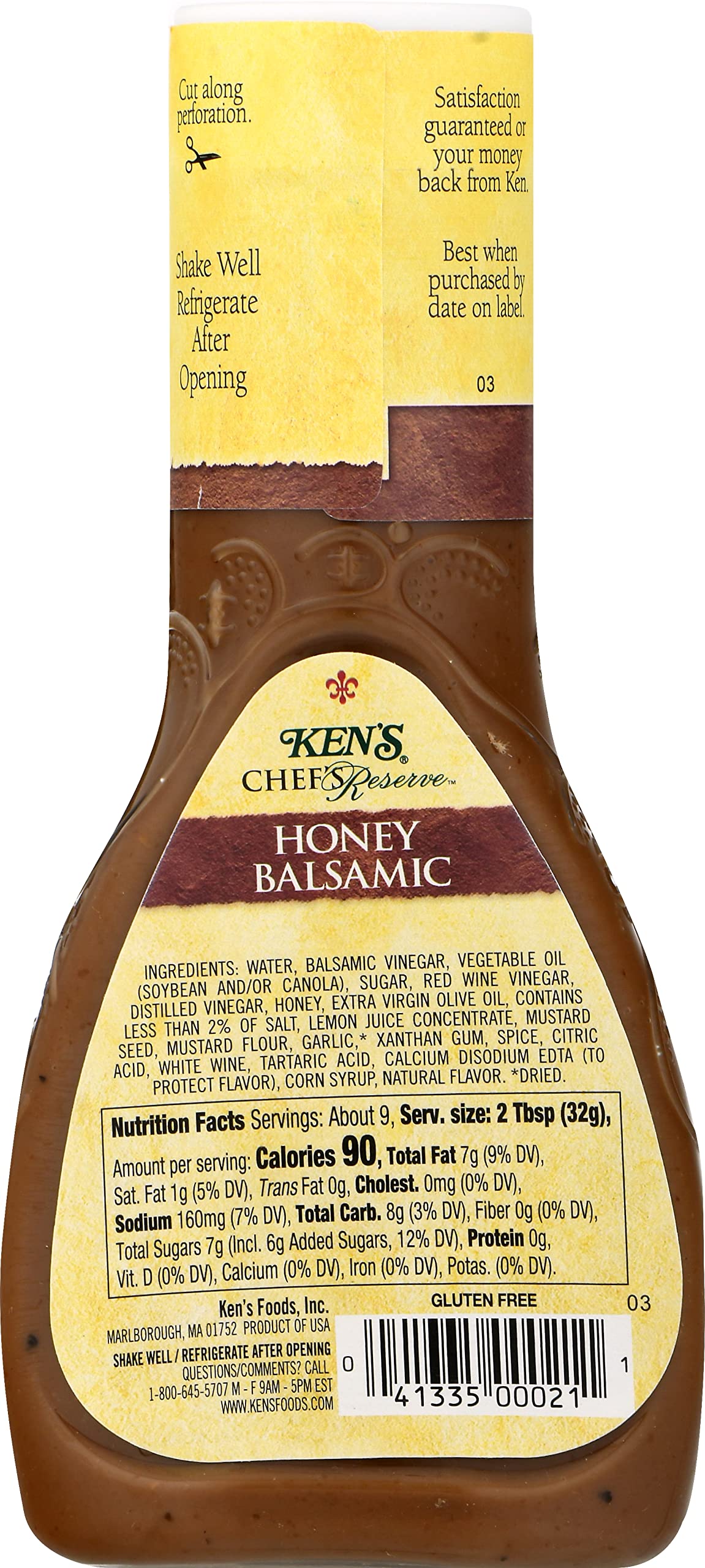 Ken'S Steak House Chef'S Reserve Honey Balsamic Dressing, 9 Oz (Pack Of 4)
