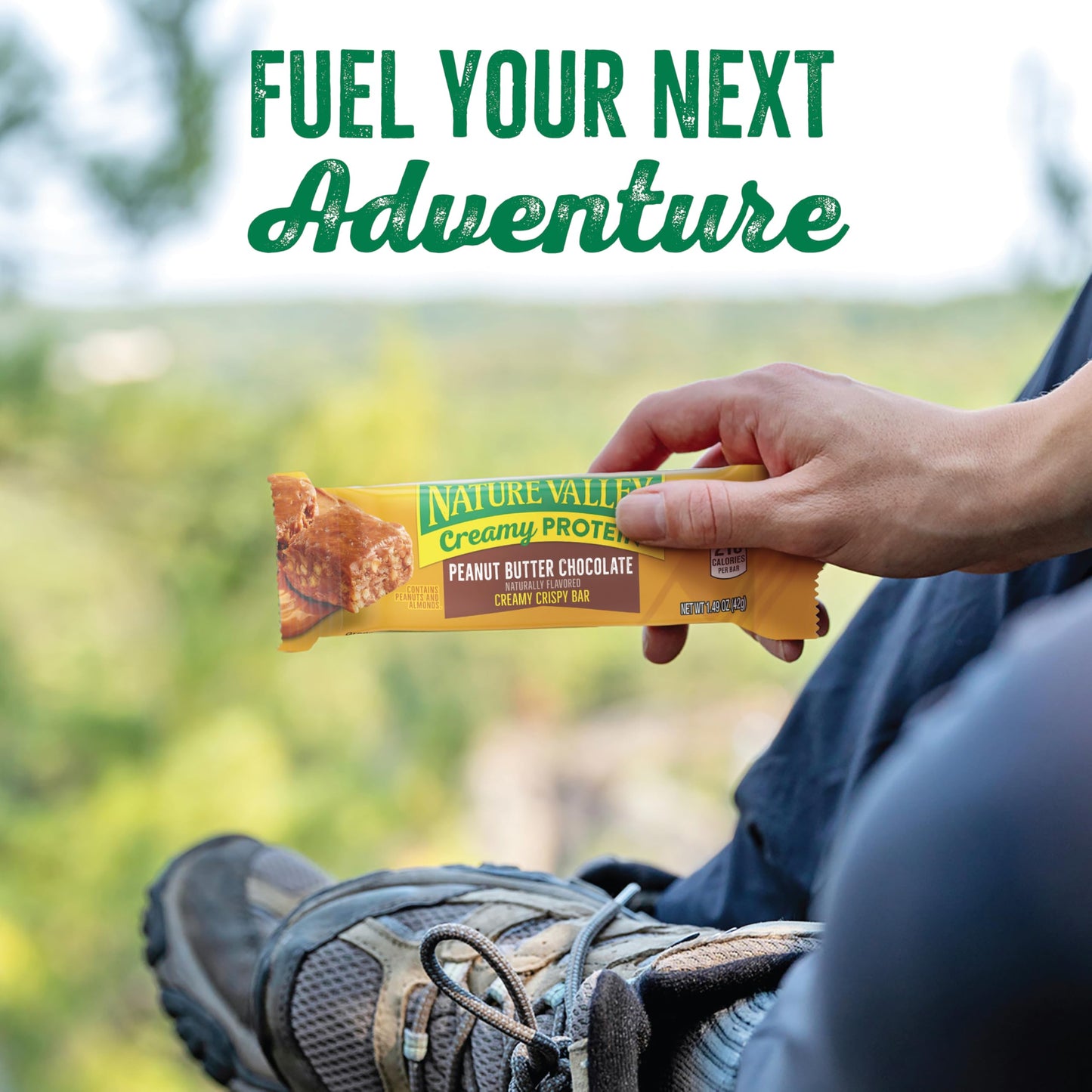 Nature Valley Creamy Protein Bars  Peanut Butter Chocolate  10g Protein Snacks  5 Bars  7.45 oz