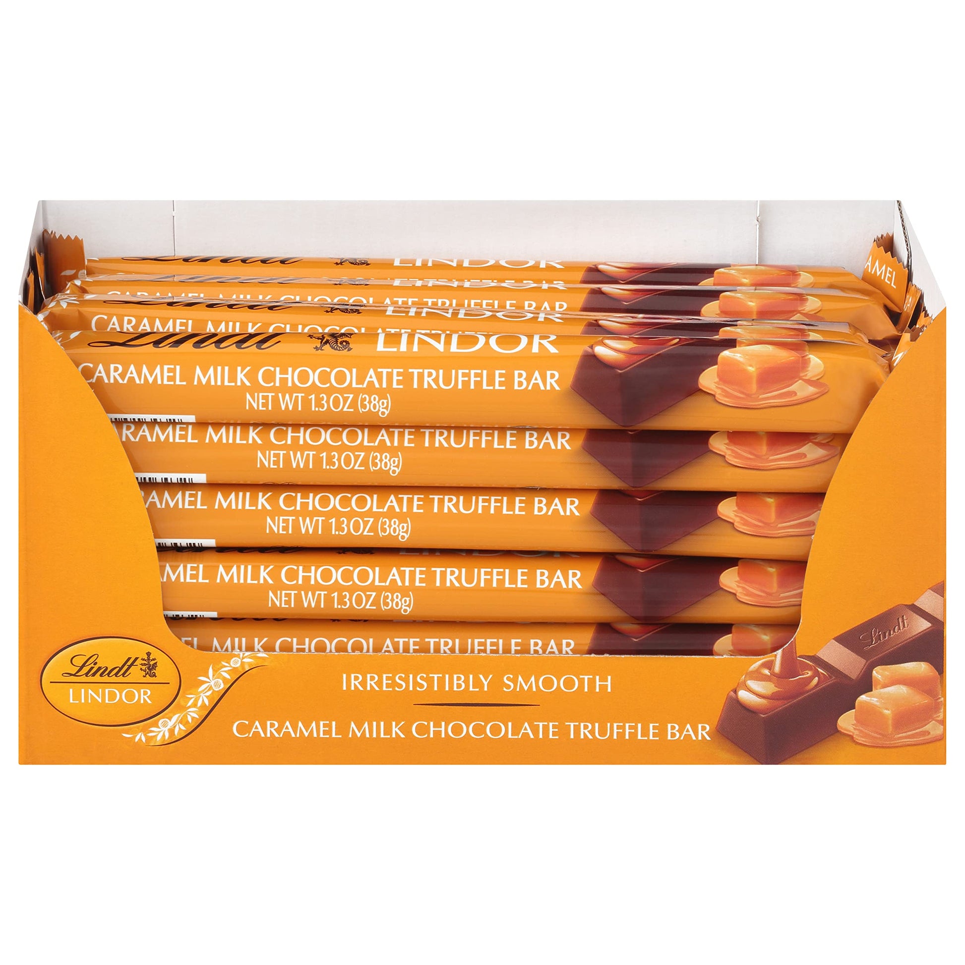 Lindt Lindor Caramel Chocolate Truffle Bar  Chocolate Candy Bar With Smooth Center  1.3 Oz. Bar
