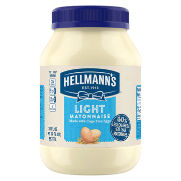 Hellmann's Light Mayonnaise For A Creamy Condiment for Sandwiches and Simple Meals Light Mayo Made With 100% Cage-Free Eggs 30 o