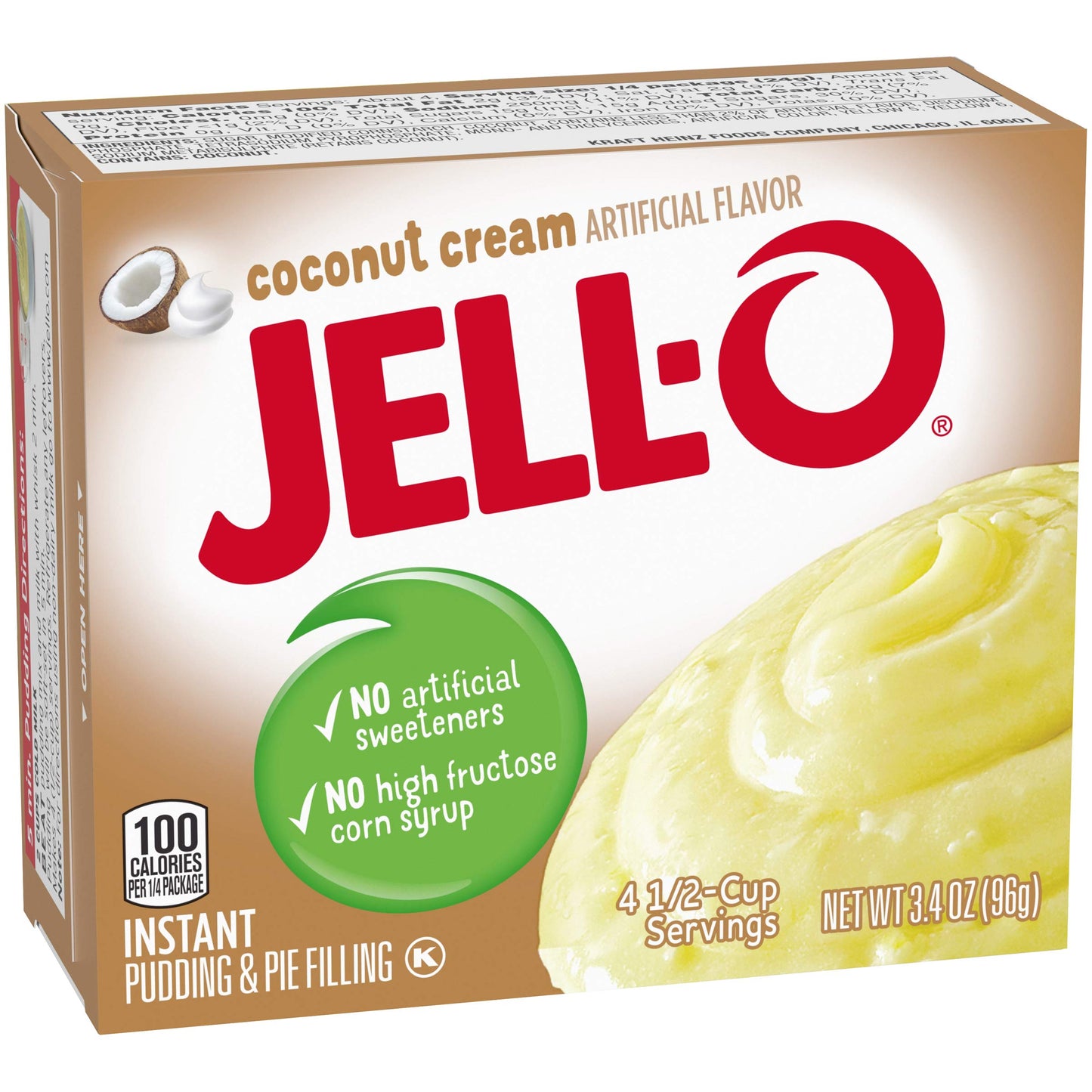 Jell-O Instant Coconut Cream Pudding & Pie Filling (3.4 Oz Boxes, Pack Of 6)