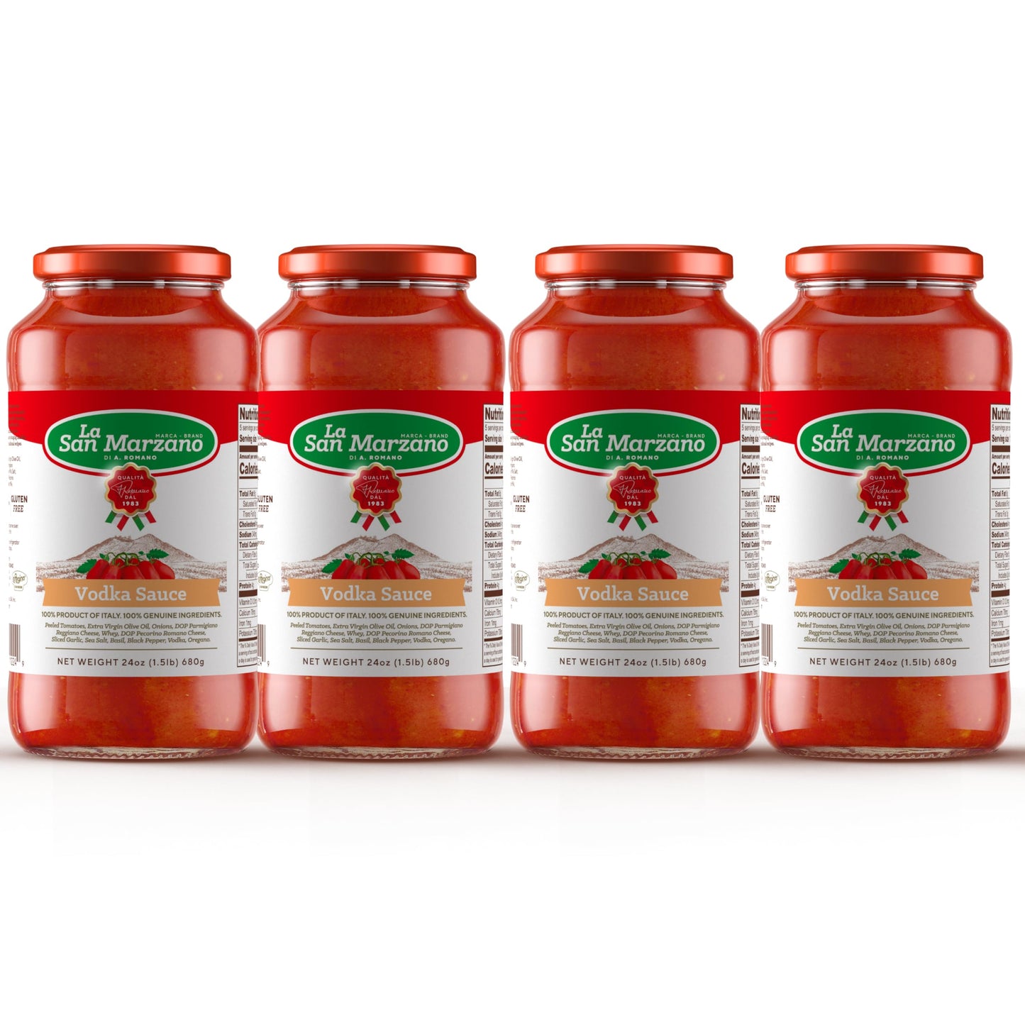 La San Marzano Vodka Sauce - All Natural, Non-GMO, Gluten Free - 24 oz (Pack of 4)