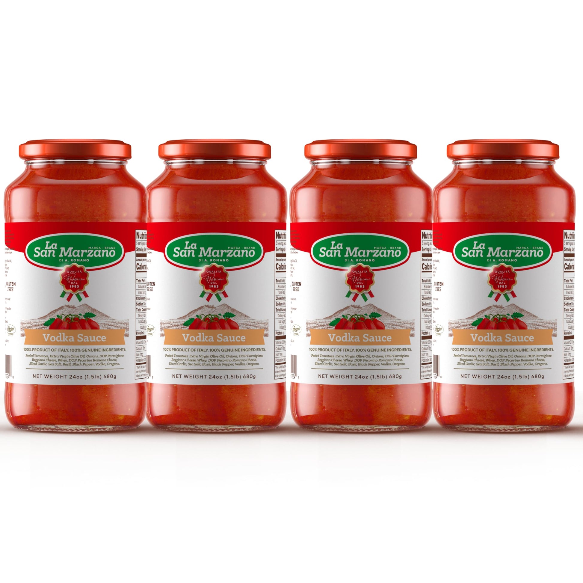 La San Marzano Vodka Sauce - All Natural, Non-GMO, Gluten Free - 24 oz (Pack of 4)