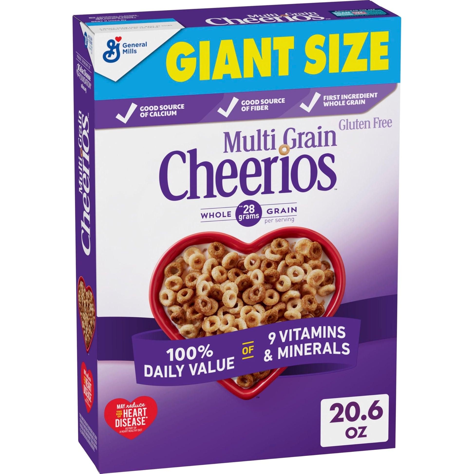 Cheerios Multi Grain Cheerios Gluten Free Cereal, 20.6 OZ Giant Size Box