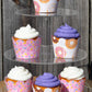 Donut Grow Up Doughnut Cupcake Wrappers For Kids Birthday Party Supplies, Two Sweet Celebrations, Sprinkles. Set Of 24 Reversibl