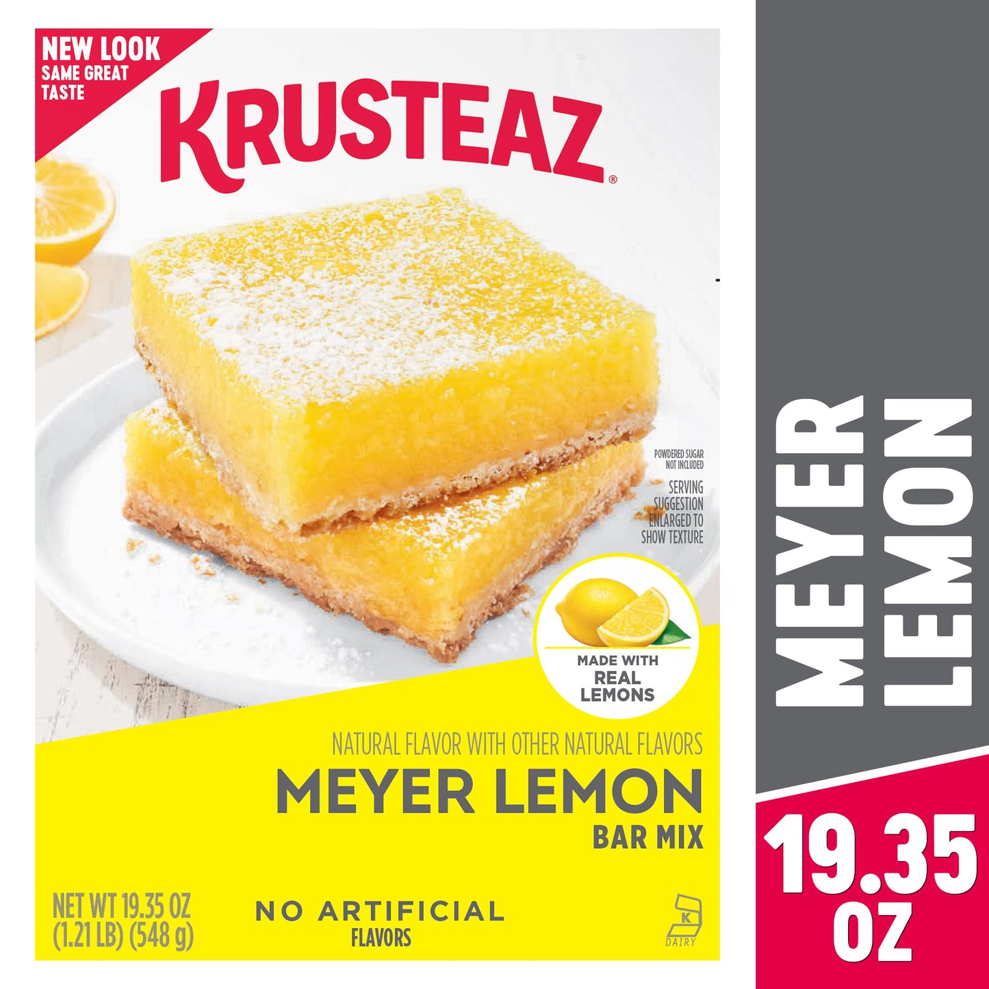 Krusteaz Meyer Lemon Bar Mix, Made with Real Lemons, 19.35 oz Box