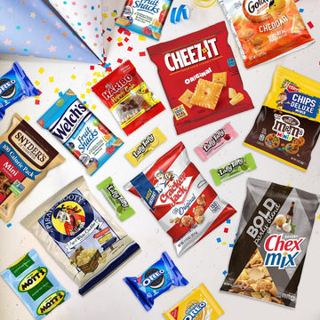 Taboom Snack Box Care Package - 40 Count Gift Box with Variety Snacks for College, mature-themeds, Kids, and Office