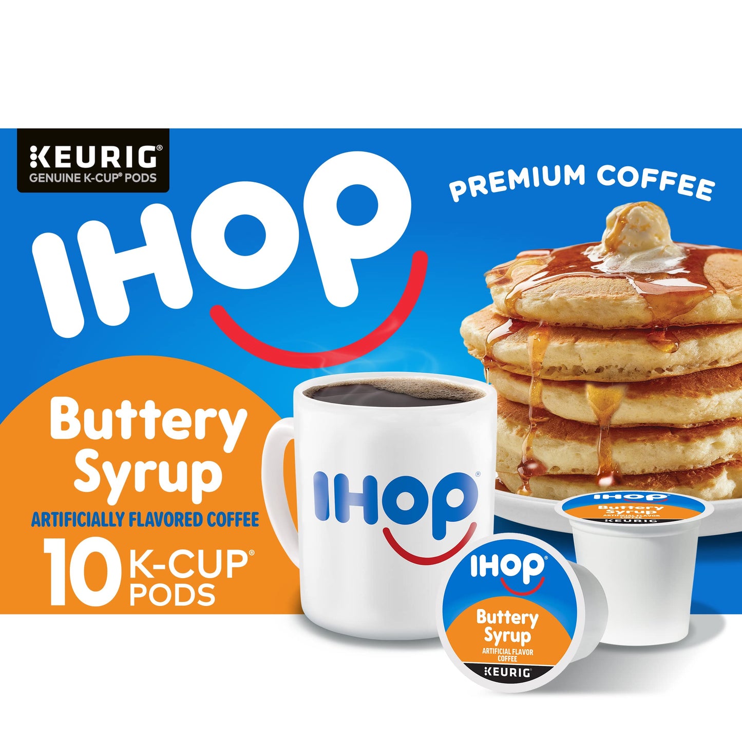 IHOP Buttery Syrup Flavored Keurig K-Cup Coffee Pods, 10 Count Box