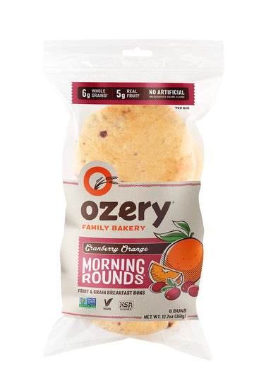 Ozery Bakery, Morning Rounds Cranberry Orange, Whole Grain Fruit & Nut Pita Bread, NON-GMO 12.7 Oz (Pack of 6)