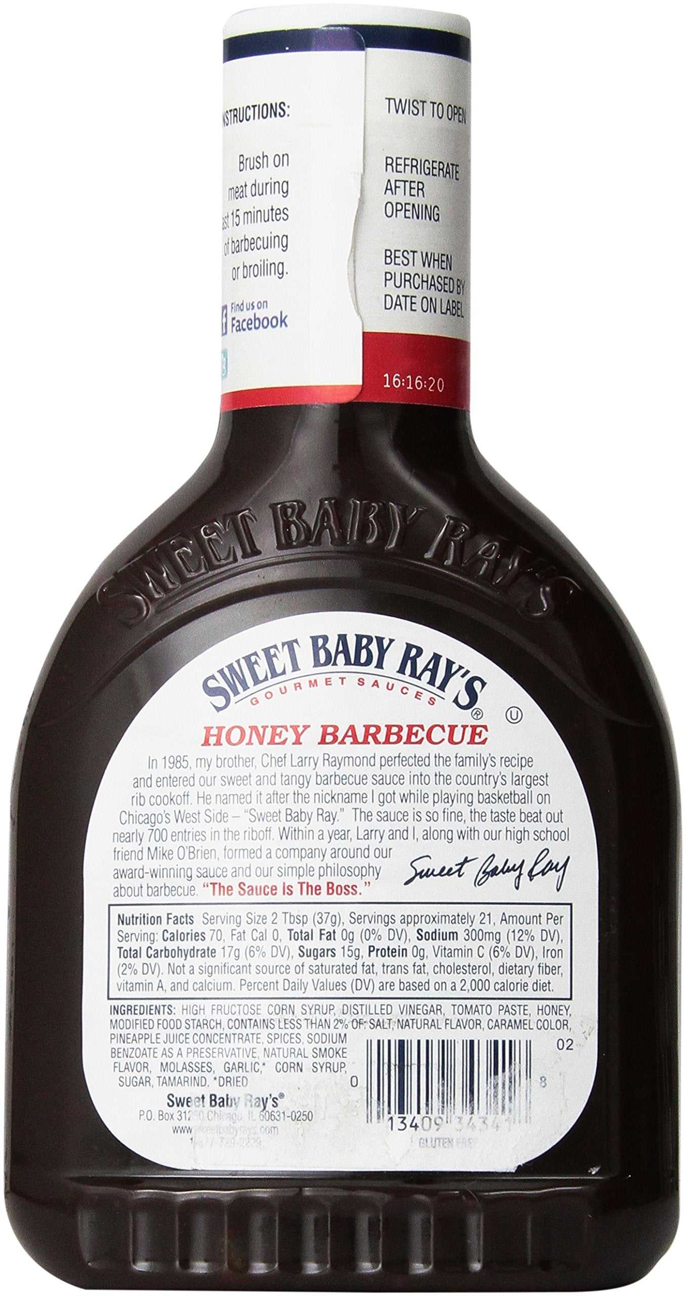 Sweet Baby Rays Barbecue Sauce, Honey, 28 oz