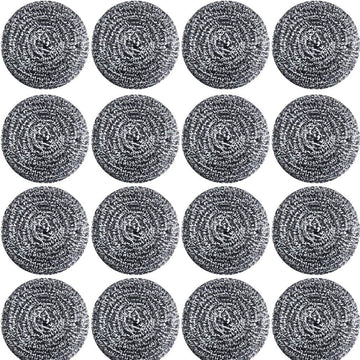16 Pcs Stainless Steel Sponges Scrubbers Cleaning Ball Utensil Scrubber Density Metal Scrubber Scouring Pads Ball For Pot Pan Di