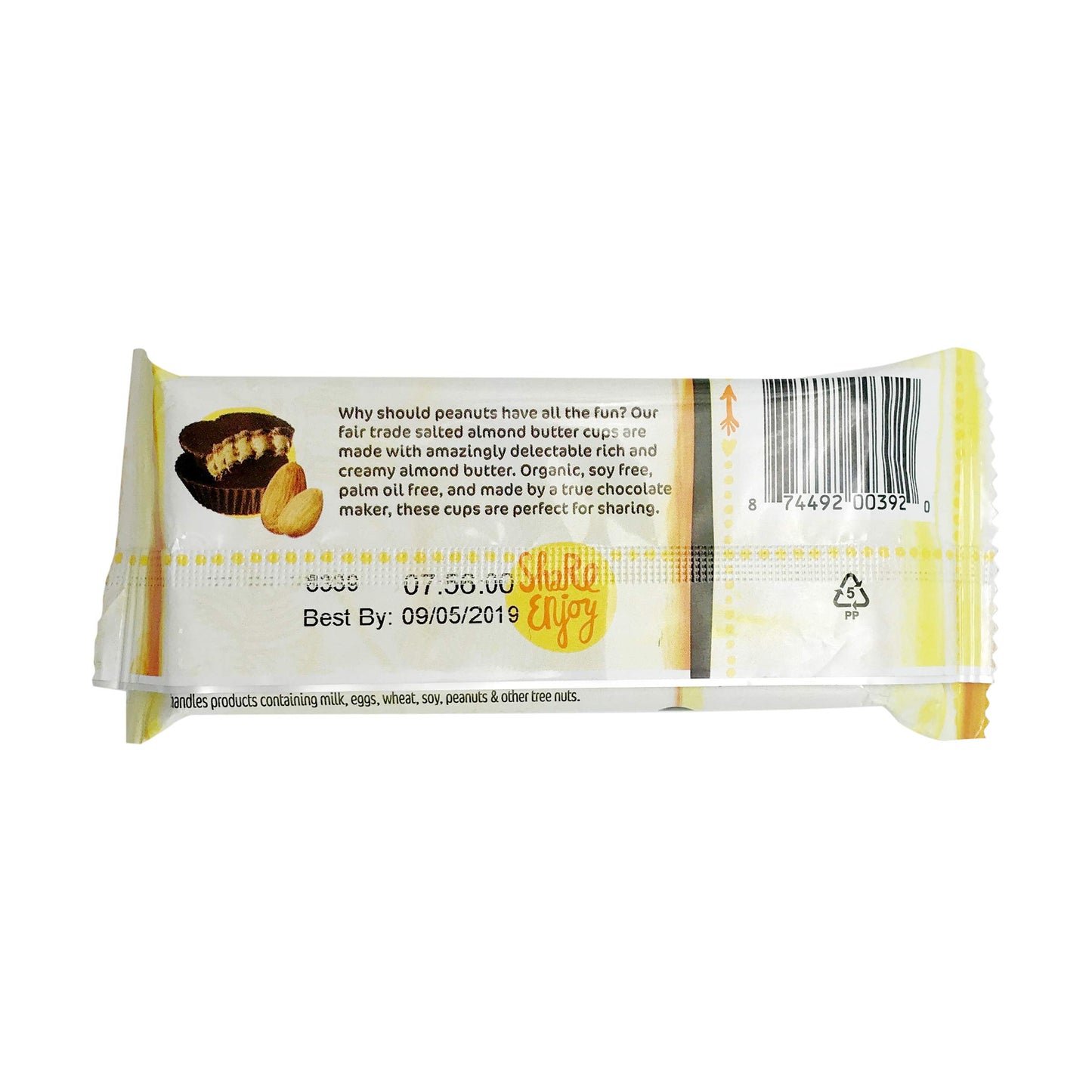 Theo Chocolate Organic Dark Chocolate Salted Almond Butter Cups, 12 Pack | Vegan, Fair Trade