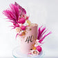 40 Pcs Hot Pink Girl Cake Toppers Ball Decoration Boho Bunny Tails Reed Grass For Wedding Birthday Baby Shower Party Supplies