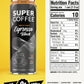 Super Coffee Espresso, Iced Keto Coffee (0G Added Sugar, 10 Calories) [Triple Shot Black] 11 Fl Oz, 12 Pack | Iced Coffee, Cold