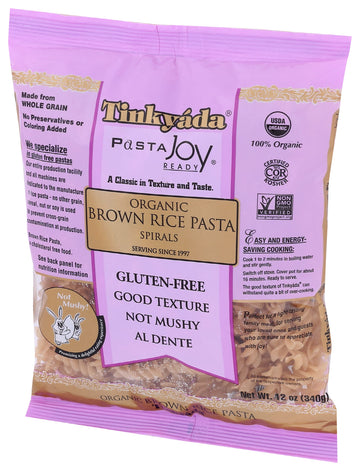 TINKYADA PASTA BRWN RICE SPIRAL ORG, 12 OZ