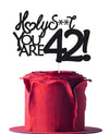 Happy 42nd Birthday Cake Topper 42 Birthday Cake Toppers-Black Glitter, Funny 42 Cake Topper for Men,42 Cake decorations For Wom