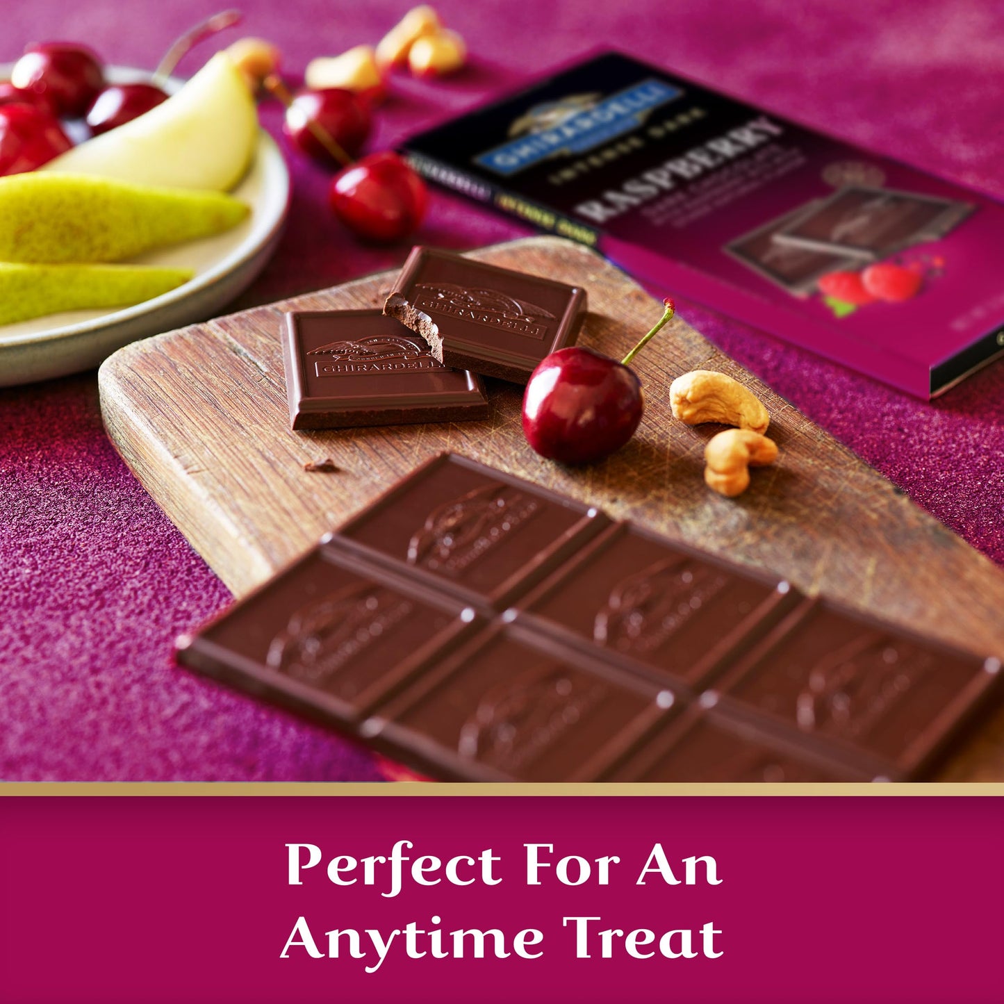 Ghirardelli Intense Dark Chocolate Bar, Raspberry, 3.5 Oz Bar
