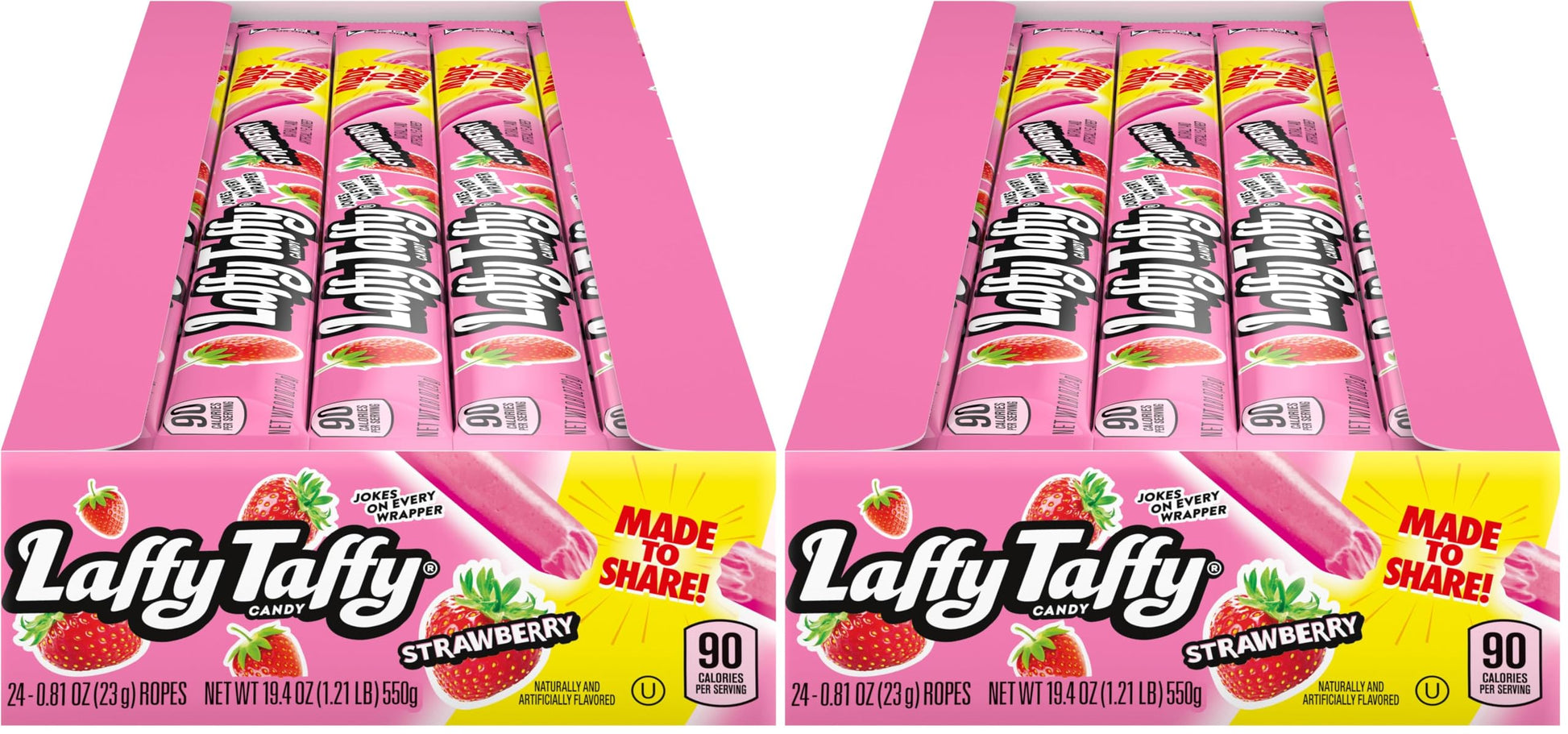 Laffy Taffy Rope Candy, Strawberry Flavor, 0.81 Ounce Ropes (Pack of 48)