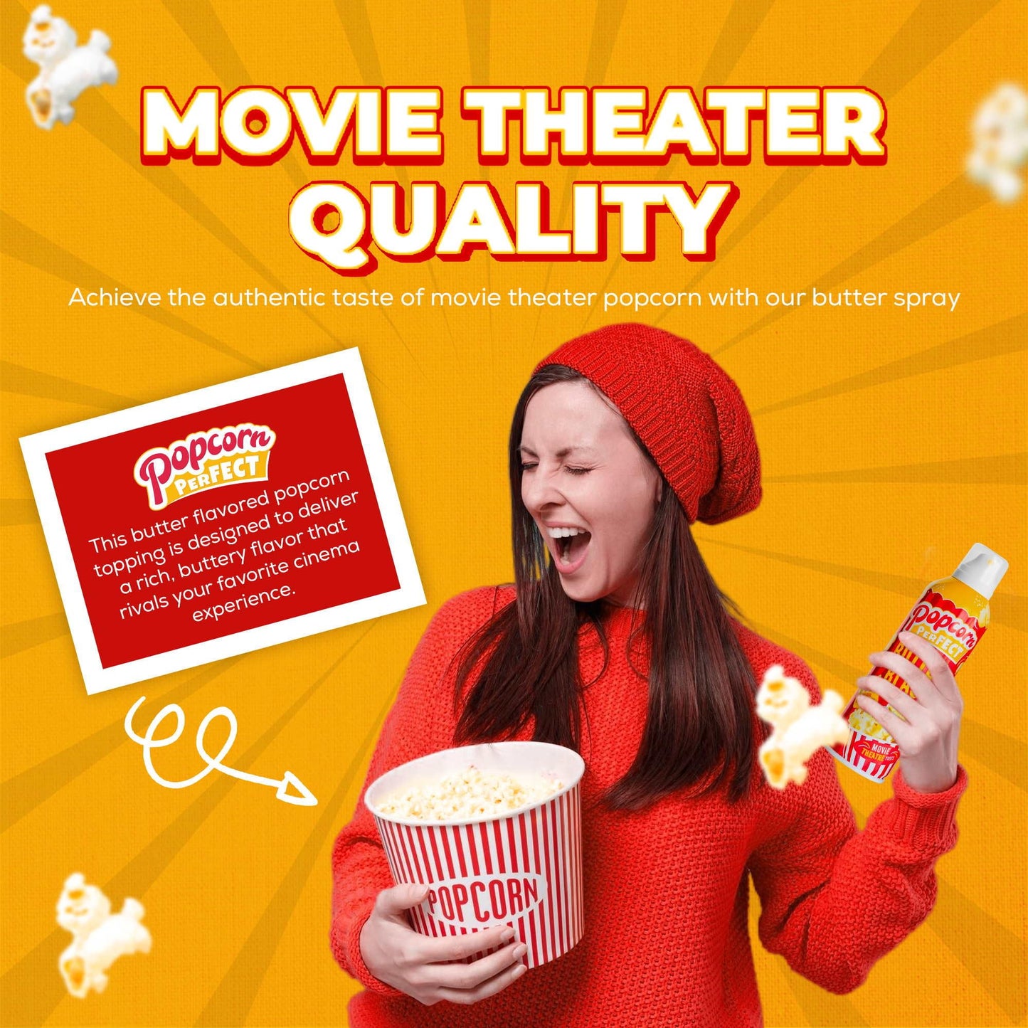 POPCORN PERFECT: Popcorn Butter spray for Microwave and Popcorn Maker, Popcorn toppings, Tastes like Movie Theatre Butter, Bette