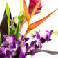 Fresh Orchids And Tropical Flower Bouquet, Purple Orchids, Red Ginger, Heliconia, Mixed Foliage, Hawaiian - Prime Quality - Perf