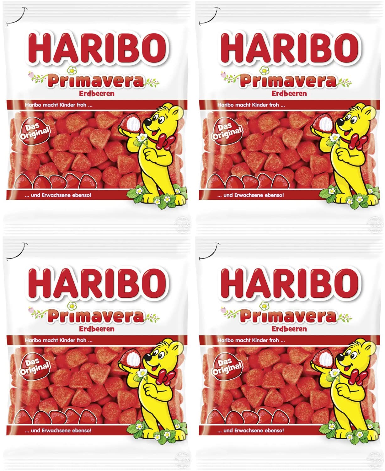 Haribo Primavera Erdbeeren (Strawberry) Gummy Candy 4-Pack (4 x 175g)