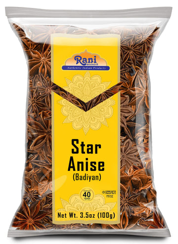 Rani Star Anise Seeds, Whole Pods (Badian Khatai) Spice 3.5oz (100g) ~ All Natural | Gluten Friendly | NON-GMO | Kosher | Vegan 