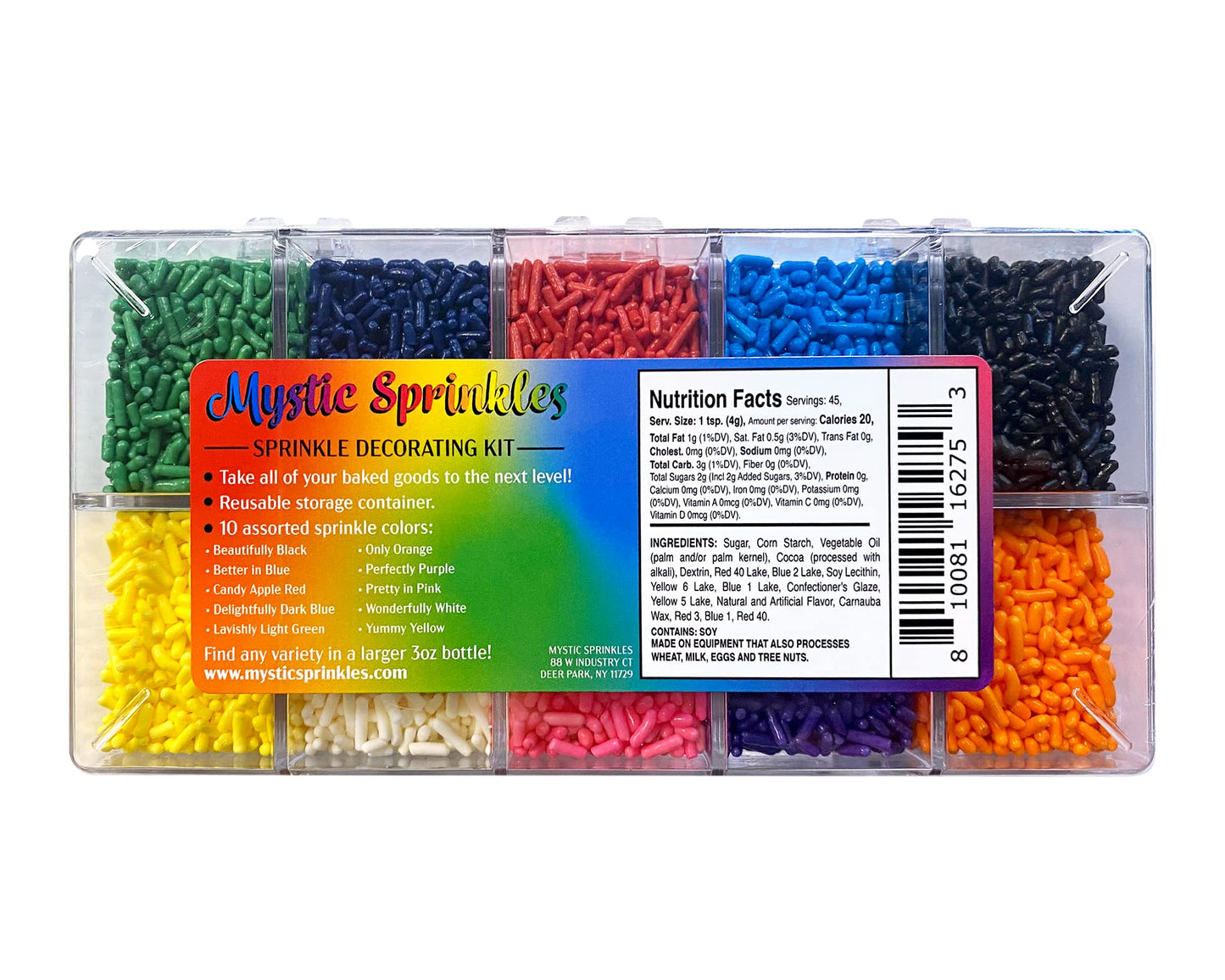 Mystic Sprinkles Solid Color Jimmy Sprinkles (Simply Solids Sprinkle Decorating Kit 6.3Oz)