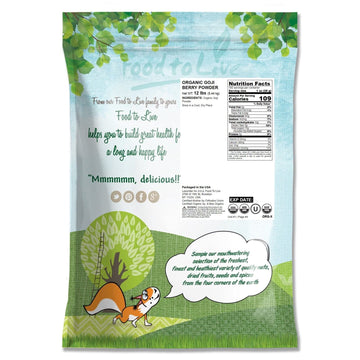 Organic Goji Berry Powder, 12 Pounds - Non-Gmo, Kosher, Raw, Vegan, Bulk, Contains Maltodextrin