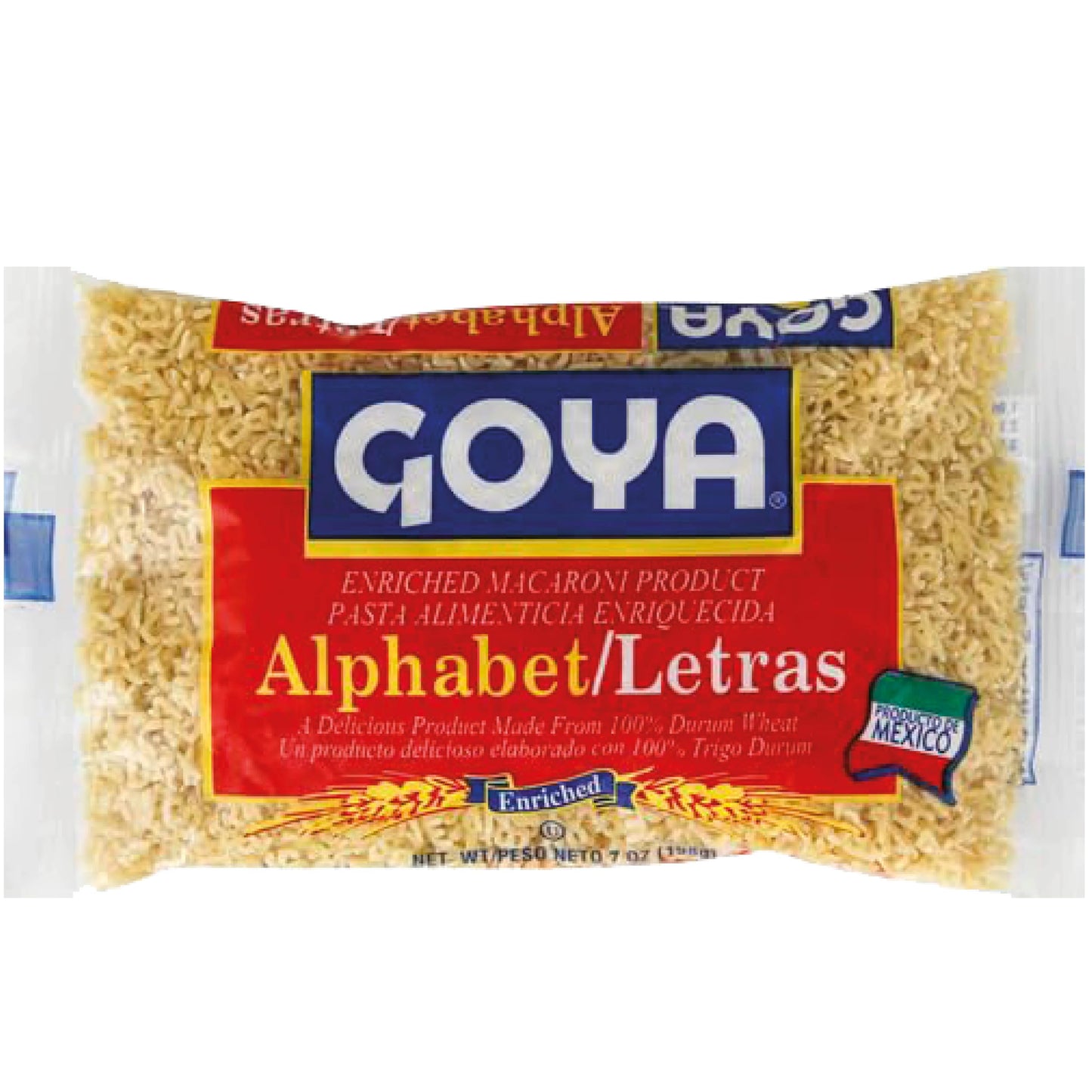 Alphabet Pasta by Goya, Fun Pasta Noodles for Soups, Stews, and Side Dishes, Mexican Noodles, 7oz Bag