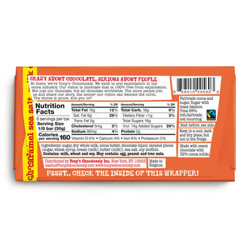 Tony'S Chocolonely 32% Milk Chocolate Caramel Sea Salt Bars, 6.35 Oz, 4 Bars