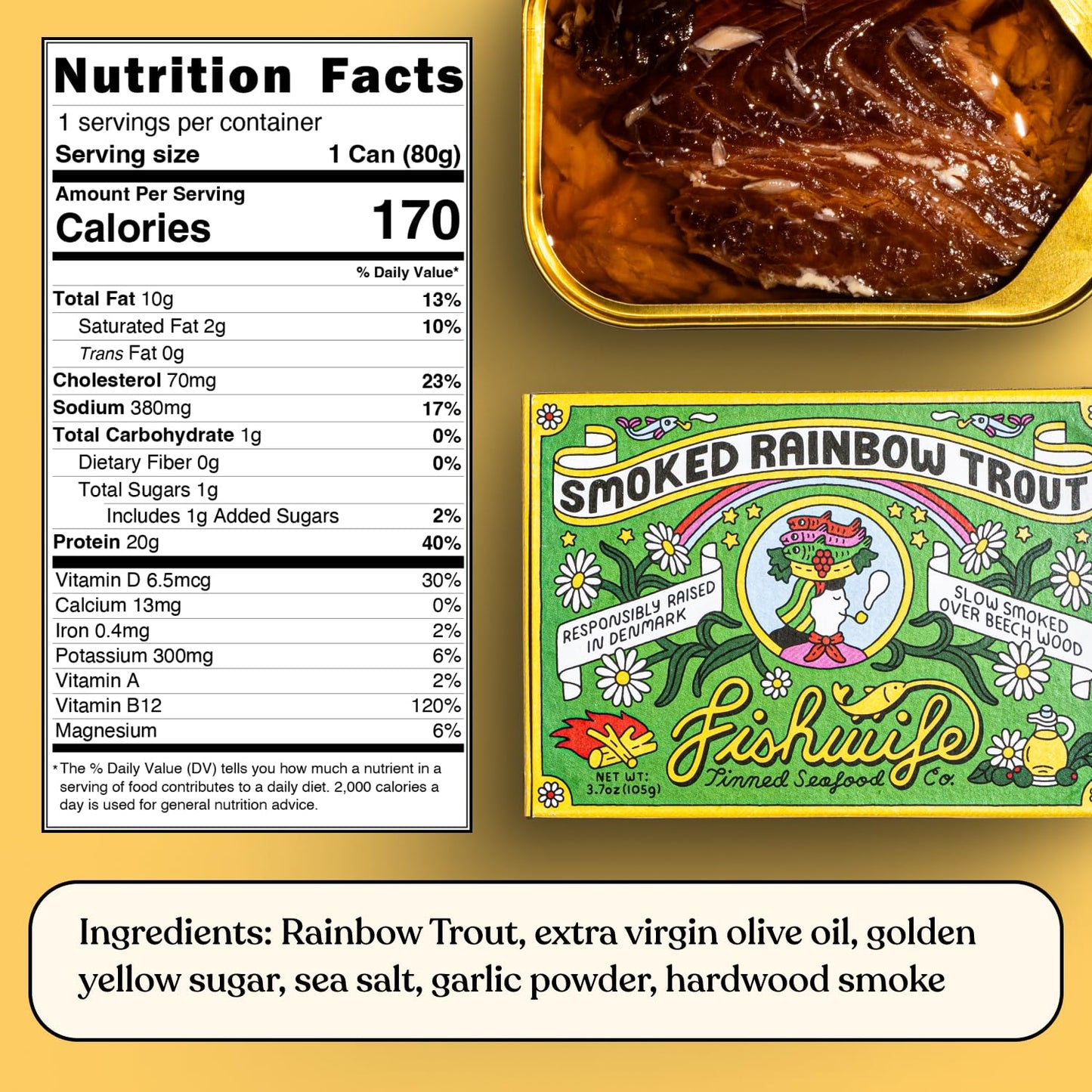 Fishwife Holiday Gift Set - 5-Pack Variety of Anchovies, Sardines, Tuna, Mackerel & Trout - 3.31 Ounce (Pack of 5) - Gluten Free,