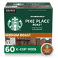 Starbucks K-Cup Coffee Pods, Medium Roast, Pike Place, 10 Count (Pack of 6), 100% Arabica