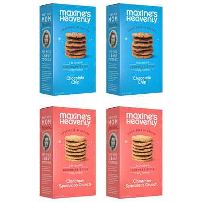 Maxines Heavenly Crispy Chocolate Chip Cookies and Cinnamon Speculoos Cookies | Low Carb, Low Sugar, Vegan Snacks, Plant Based 