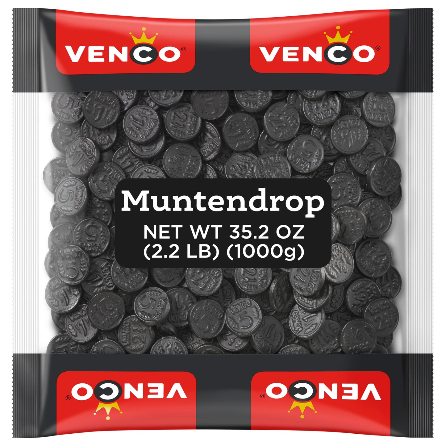 Venco Coin Shaped Black Licorice Candy - Hard Licorice Candy Coins, Small Salted Liquorice Candies, Gluten Free, Original Dutch 