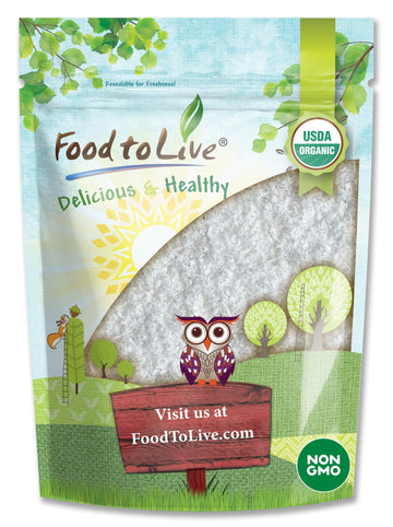 Food to Live Organic Fine Shredded Coconut, 12 Ounces - Non-GMO, Raw, Unsweetened, Unsulfured, Desiccated, Shaved Meat. Vegan, K