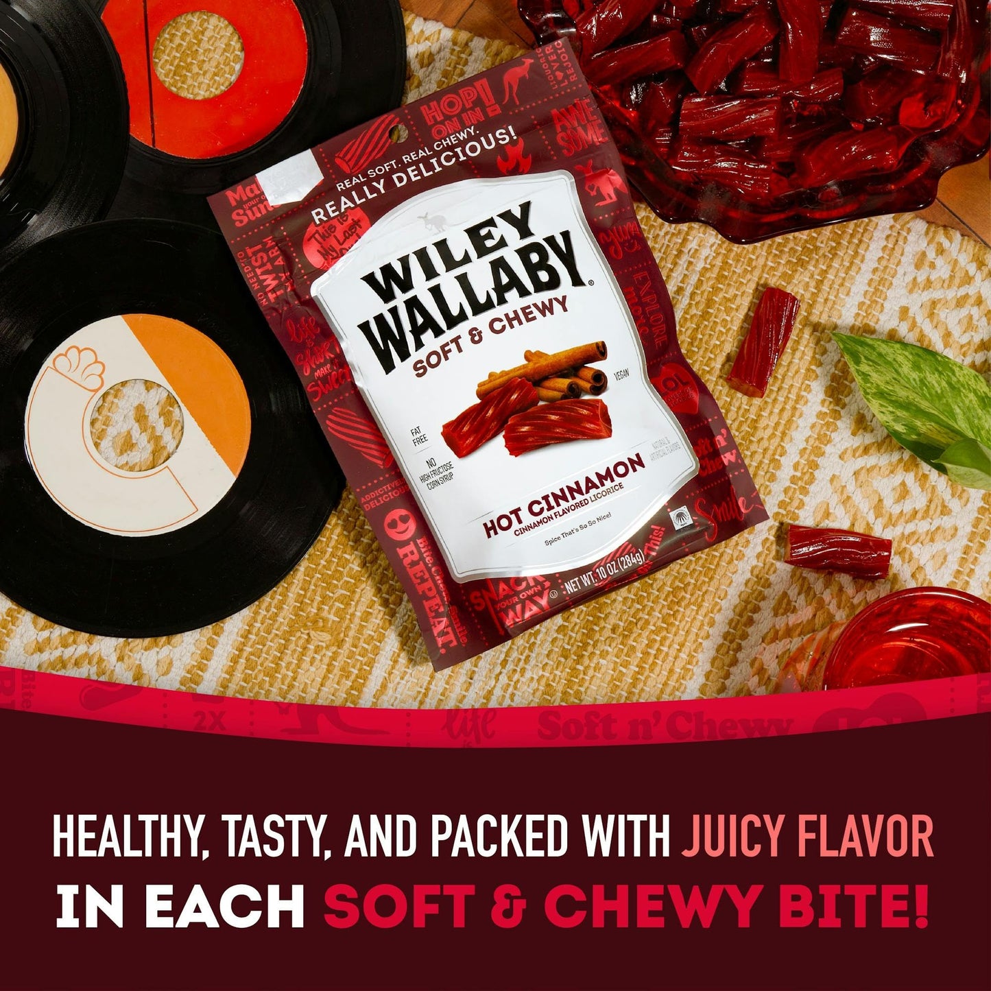 Wiley Wallaby Licorice 10 Ounce Classic Gourmet Soft & Chewy Australian Cinnamon Licorice Candy Twists, 1 Pack