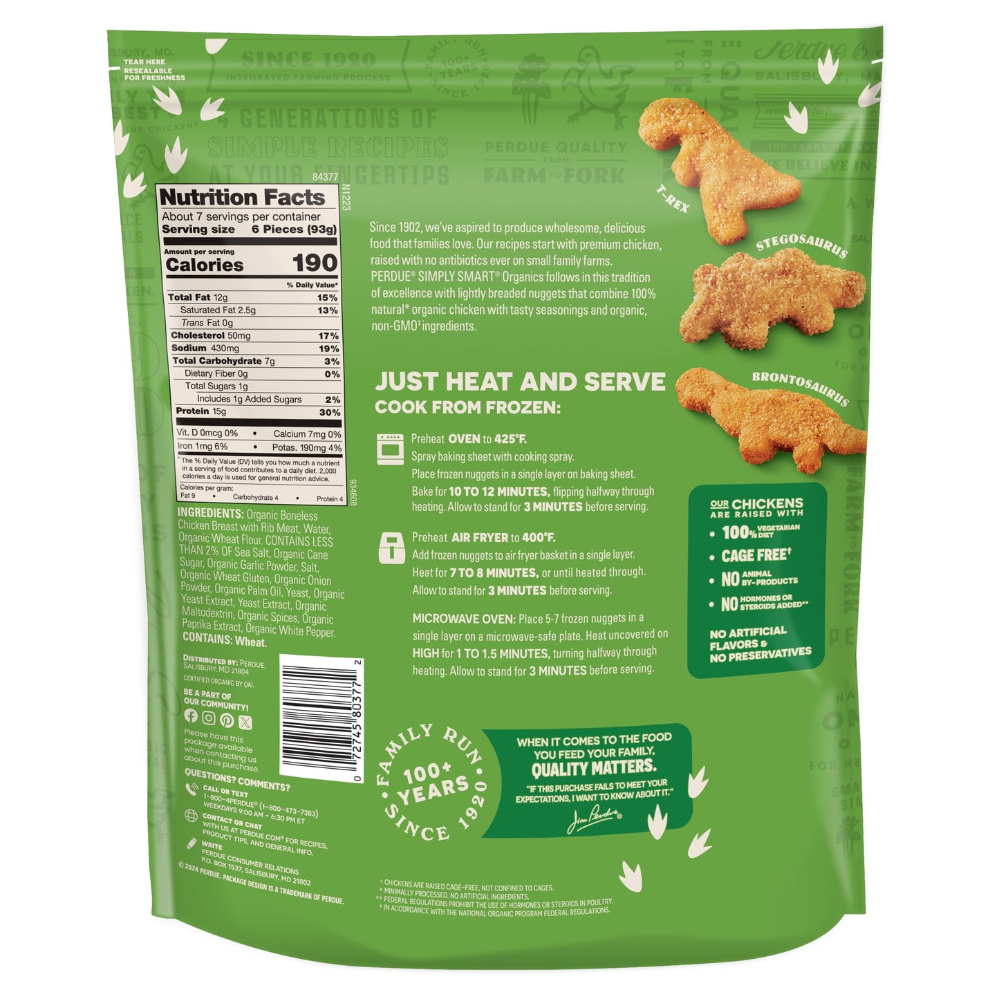 Perdue Organic Dino Chicken Nuggets, 24 oz
