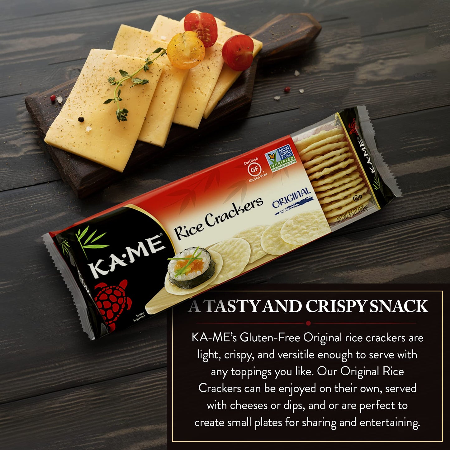 Ka-Me Gluten Free Rice Crackers, Original, 3.5 Ounce (Pack Of 12), 42 Ounce