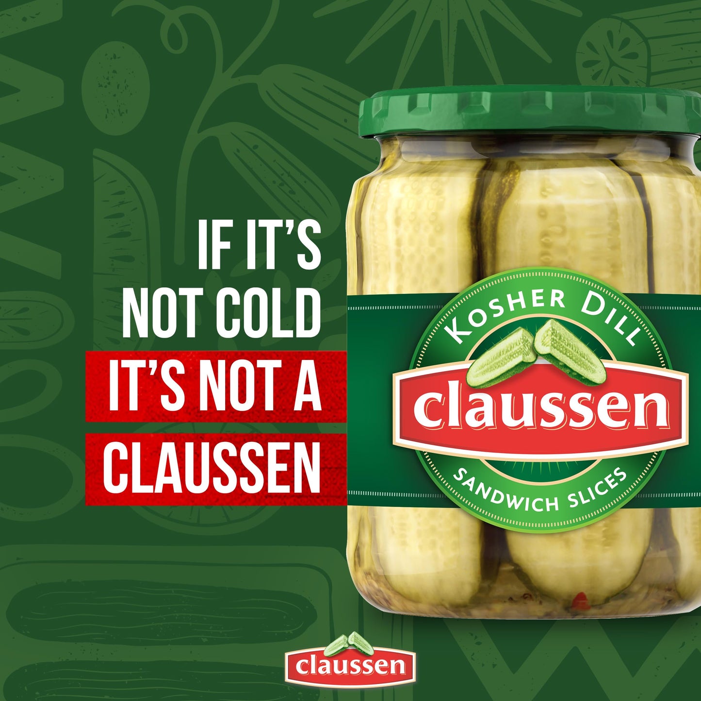 Claussen Kosher Dill Pickle Sandwich Slices, 20 fl. oz. Jar