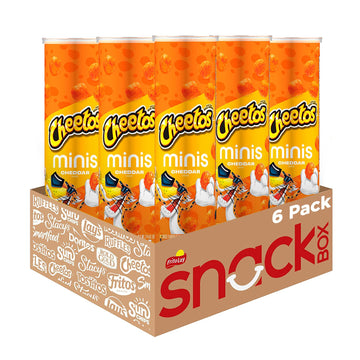 Cheetos Minis Canisters, Cheddar, 3.625 Ounce (Pack Of 6)
