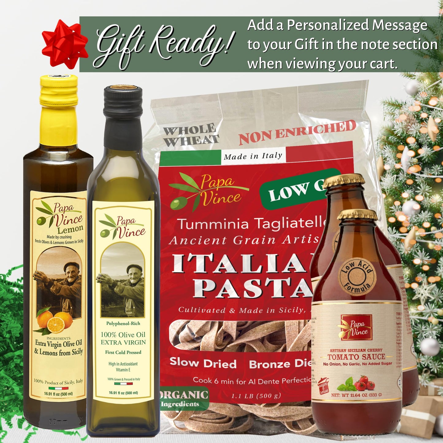 Papa Vince Italian Food Gift Basket - Gourmet Gifts from Sicily, 0.51 Fl Oz