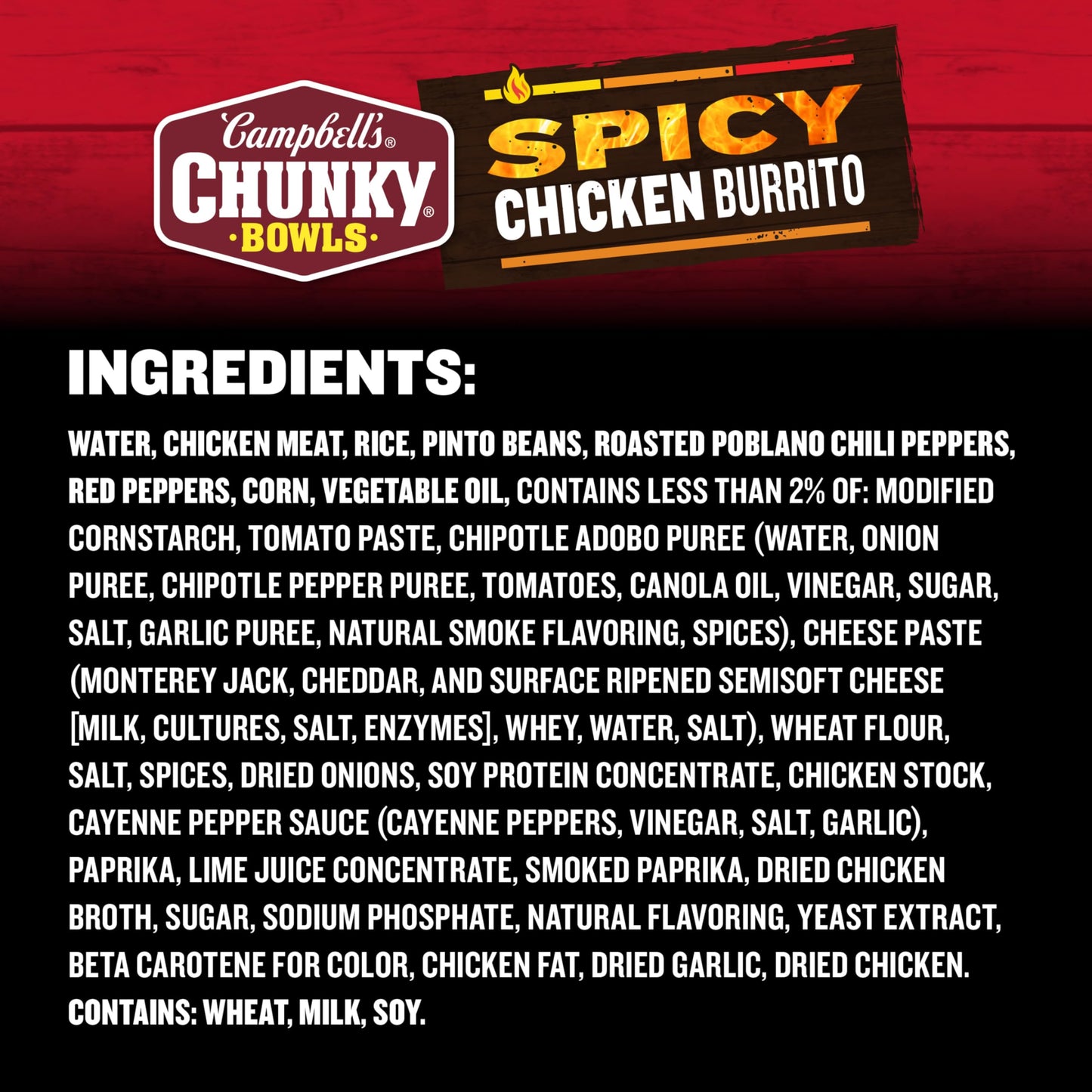 Campbell s Chunky Soup, Spicy Chicken Burrito Soup, 15.25 oz Microwaveable Bowl (Case of 8)