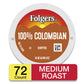 Folgers K Cups 100% Colombian Coffee For Keurig Makers, Medium Roast, 72 Count, 18 Count (Pack Of 4)