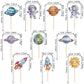 40 Pcs Space Astronaut Cupcake Toppers Sun Planet Rocket Spaceship Trip To The Moon Cupcake Food Picks For Universe Outer Space