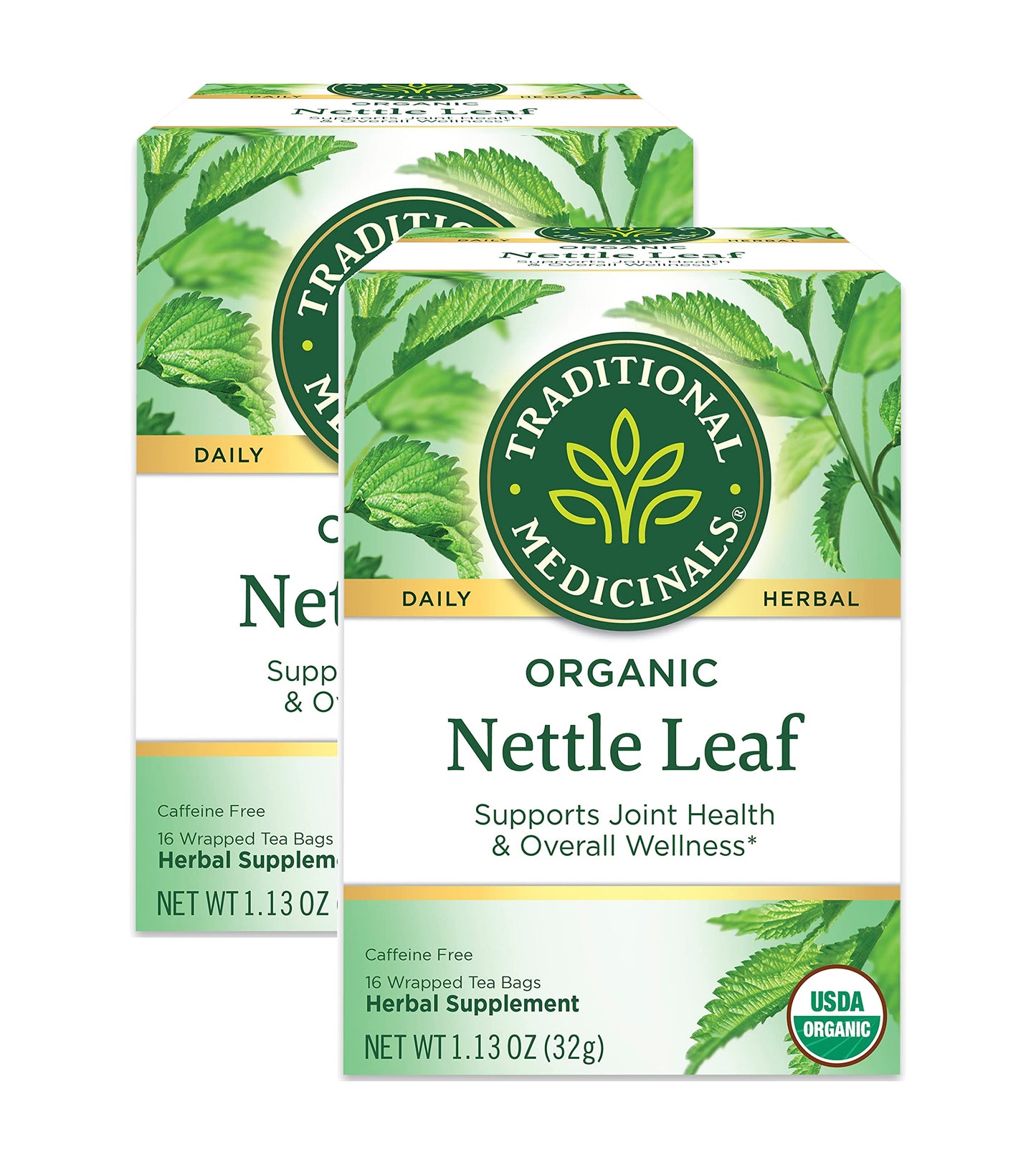 Traditional Medicinals Organic Nettle Leaf 16 Tea Bags (Pack of 2)